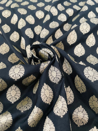 Banarasi Katan Uppada Pure Silk Saree | Black | Gold Zari | Handwoven | Silk Mark Certified | Ships from California